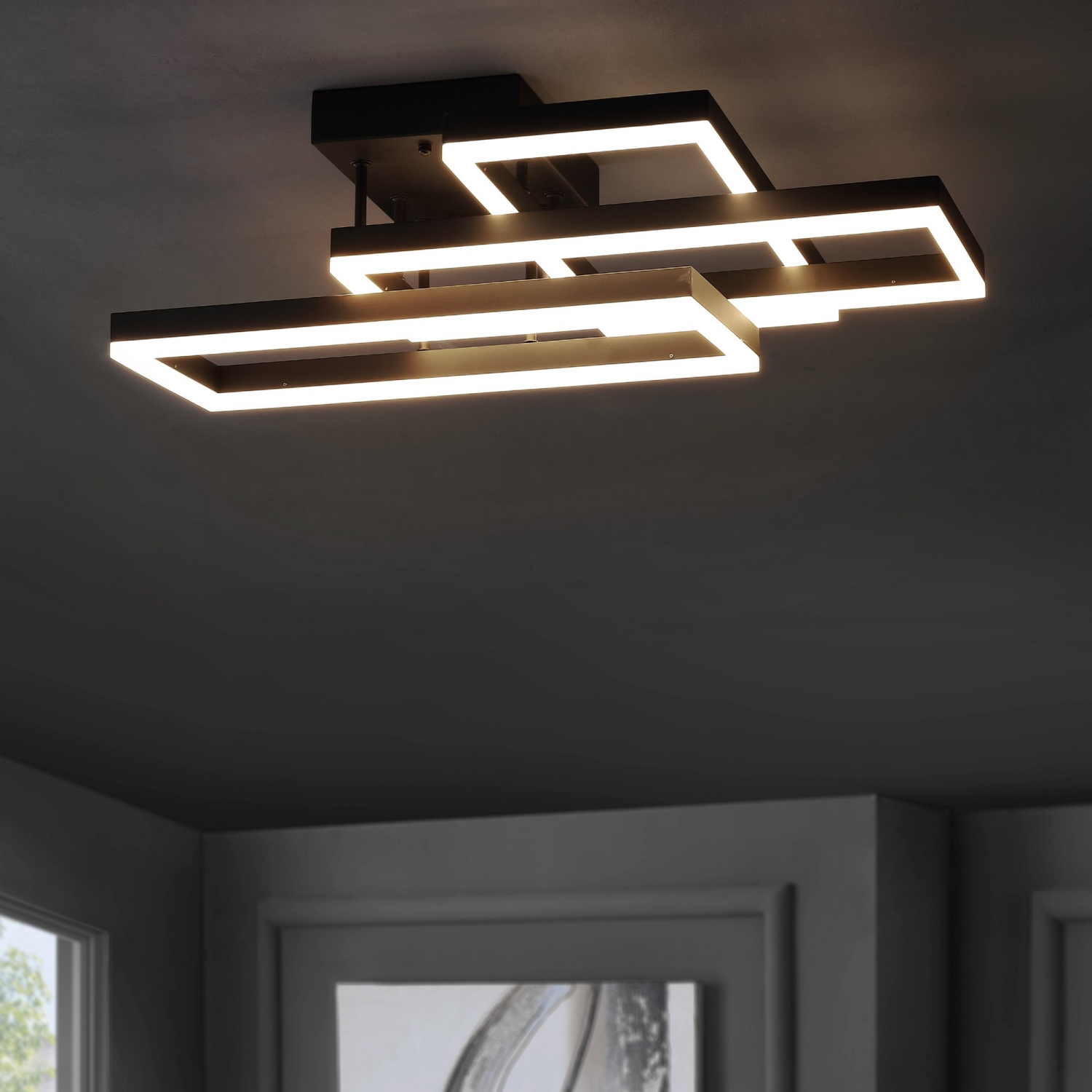 Turing Geometric Integrated LED Metal Flush Mount