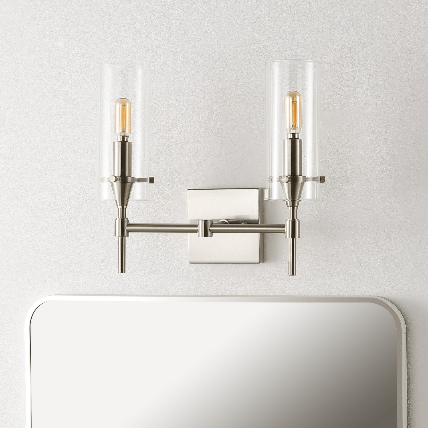 Cato Bohemian Farmhouse Iron/Glass LED Vanity