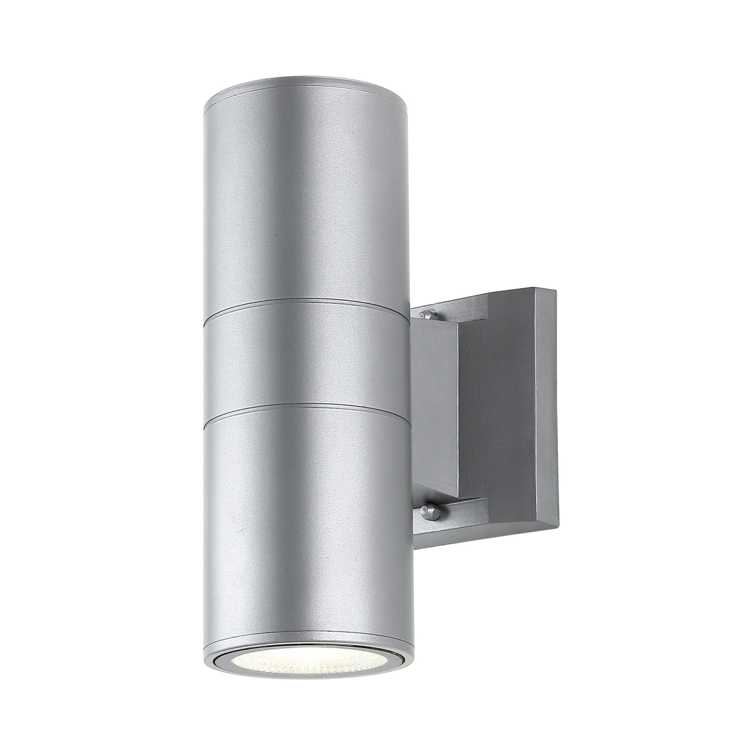 Duo Modern Midcentury Cylinder Outdoor Metal/Glass Integrated LED Wall Sconce