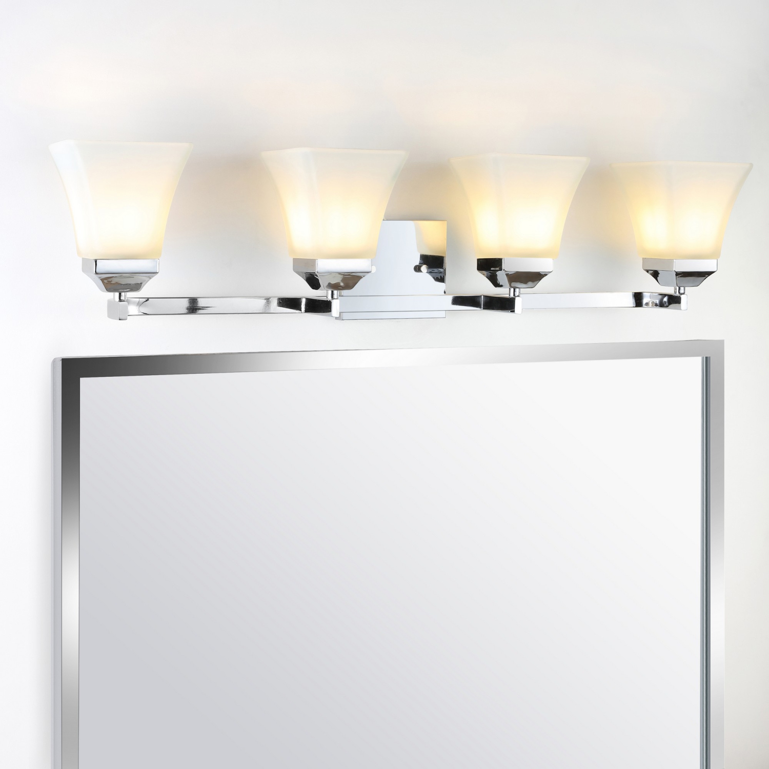 Applique de salle de bain moderne à DEL en fer et en verre Cottage de Staunton