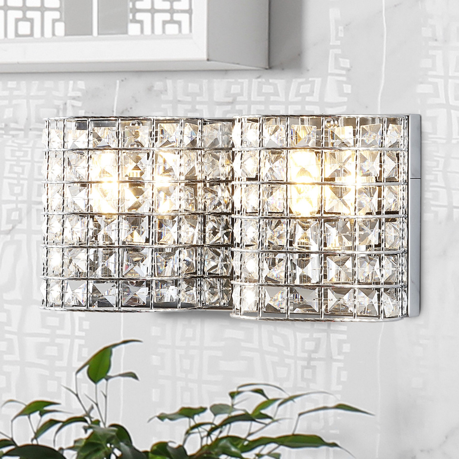 Clara Deco Metal/Crystal Classic Glam LED Vanity Light