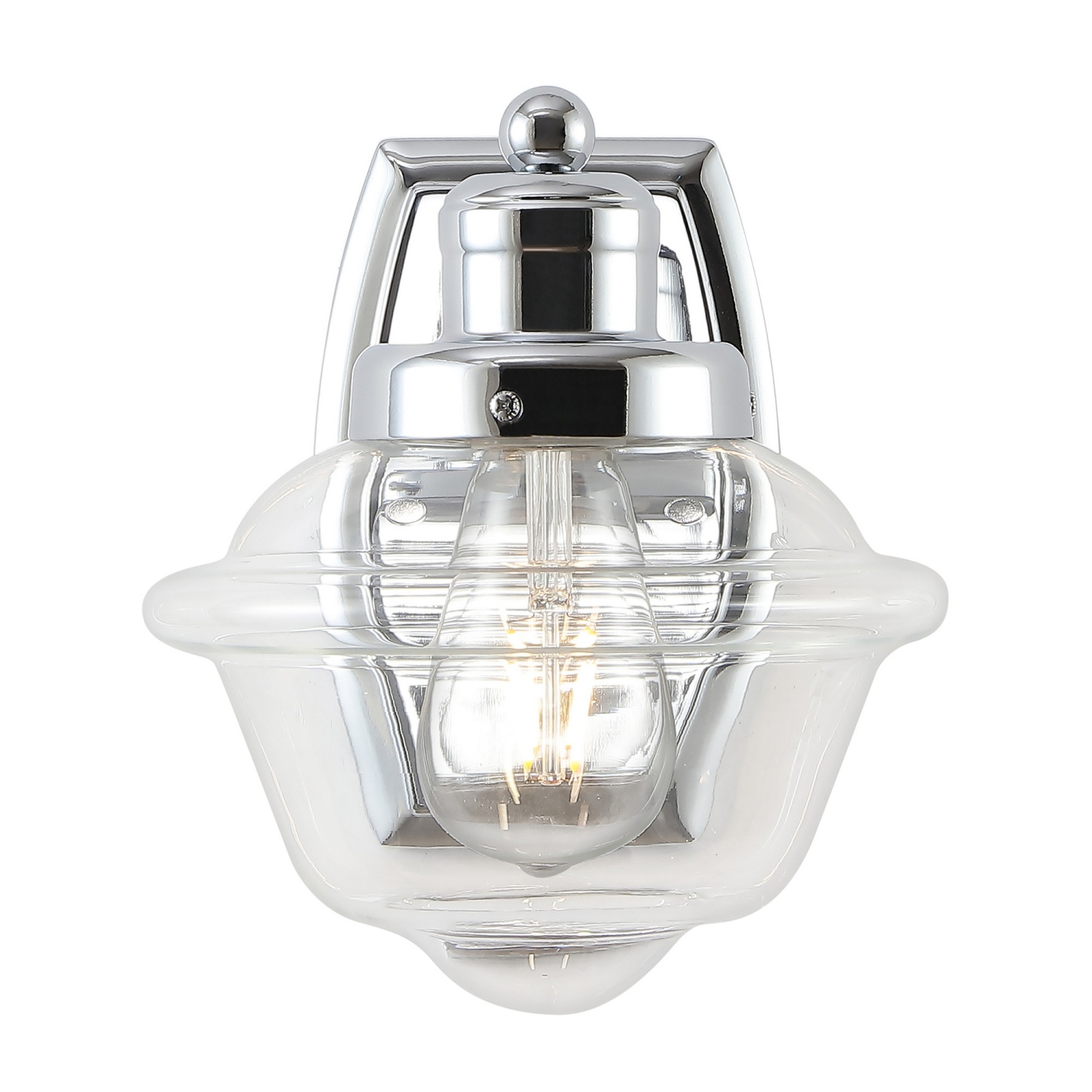 Orleans Iron/Glass Schoolhouse LED Vanity Light