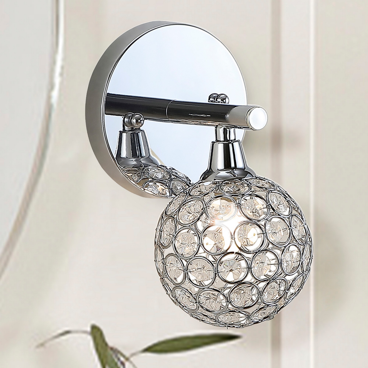 Maeve Iron/Glass Contemporary Glam LED Vanity Light