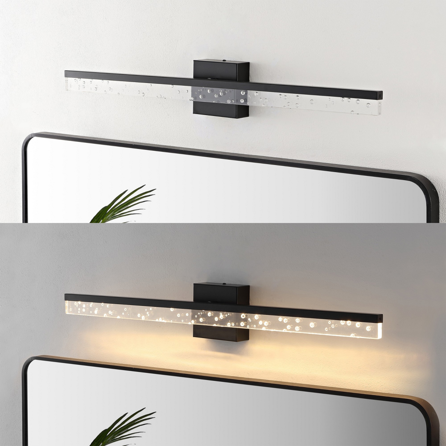 Lampe de salle de bain moderne à DEL en fer et en acrylique de style épépiné Mario