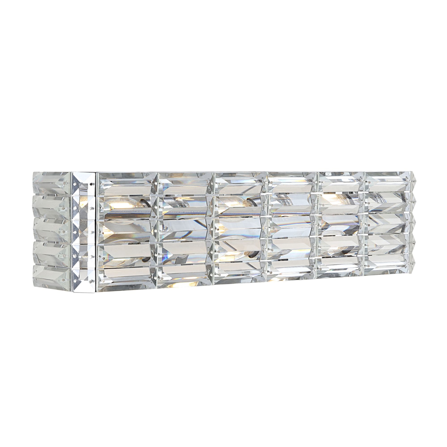 Evelyn Crystal Rectangle Ironcrystal Glam Modern LED Vanity Light
