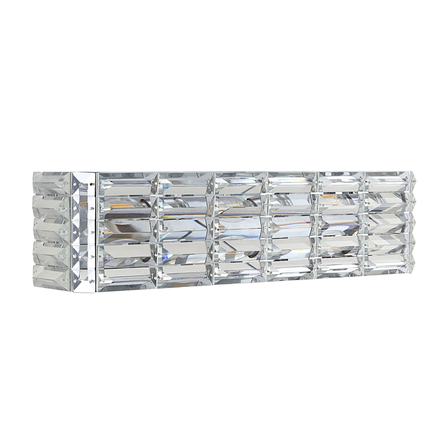 Evelyn Crystal Rectangle Ironcrystal Glam Modern LED Vanity Light