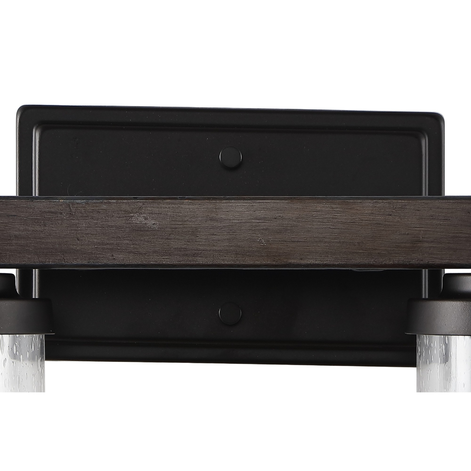 Applique de salle de bain champêtre DEL en fer/verre bosselé Bungalow