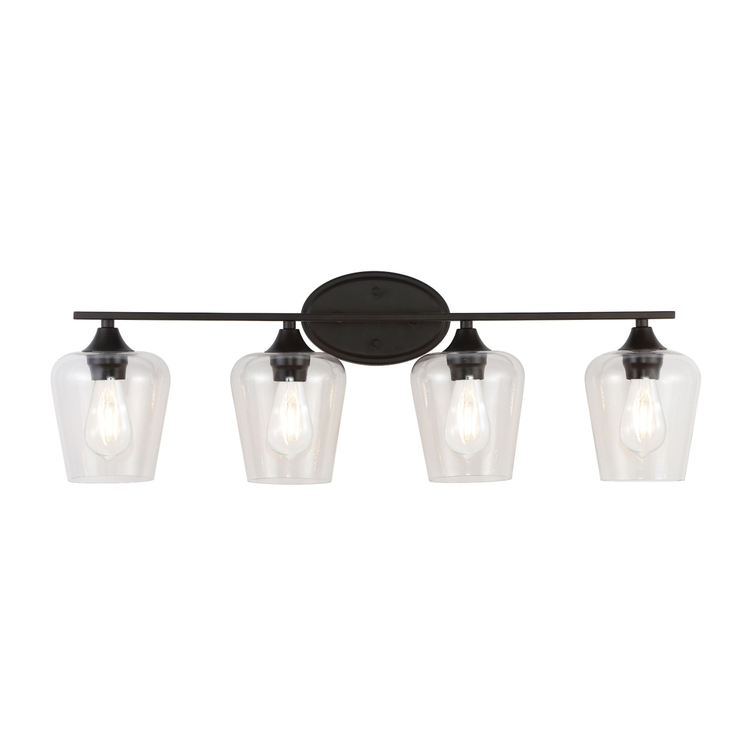 Jayne Iron/Glass Cottage Rustic LED Vanity Light