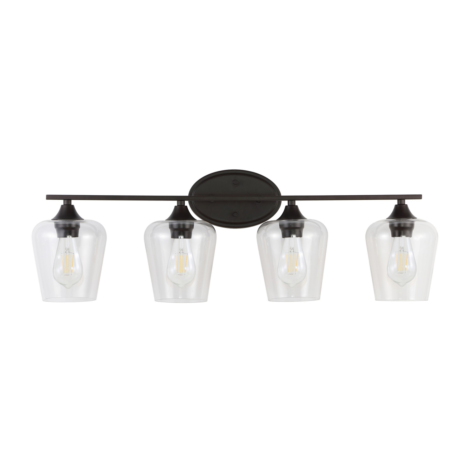 Jayne Iron/Glass Cottage Rustic LED Vanity Light