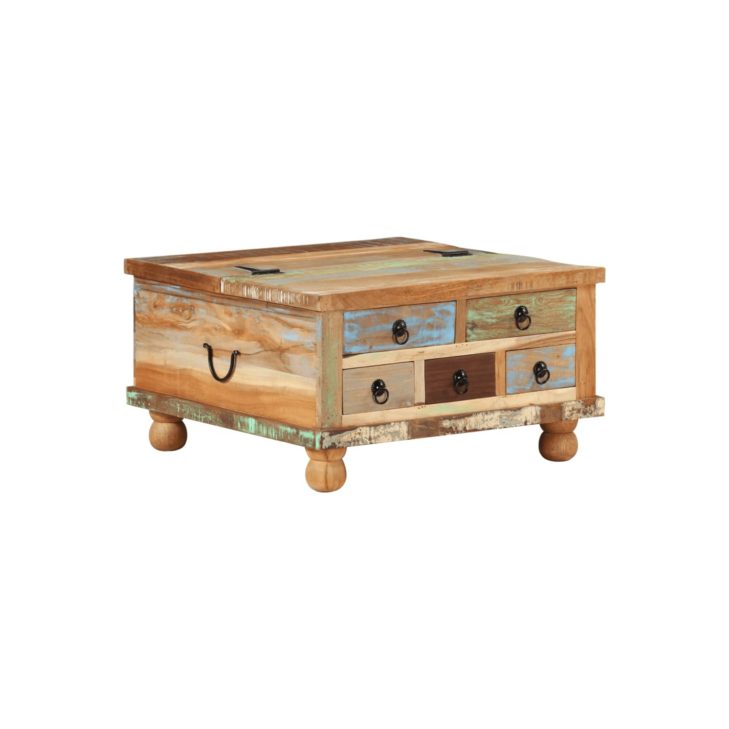 vidaXL Coffee Table Reclaimed Wood 27.6"x27.6"x15"