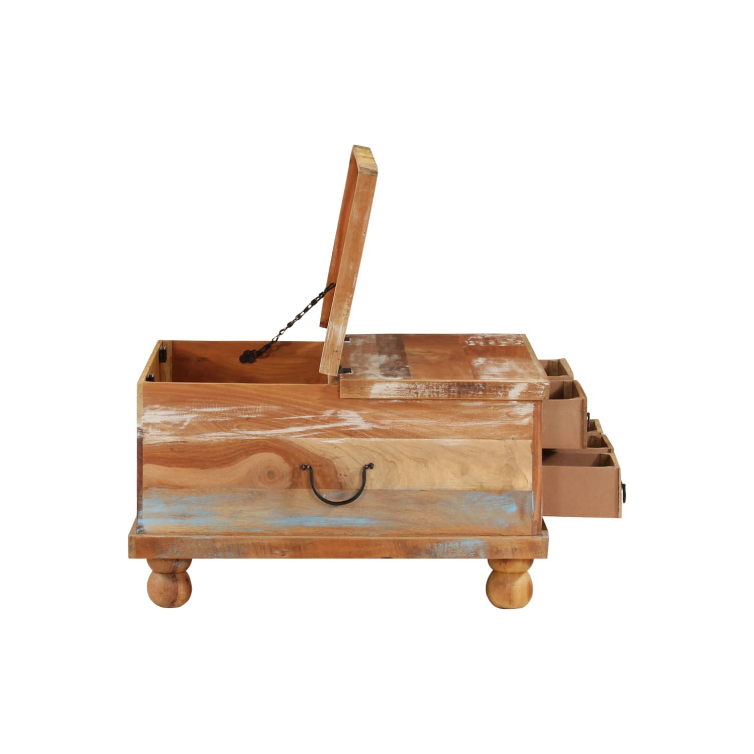 vidaXL Coffee Table Reclaimed Wood 27.6"x27.6"x15"