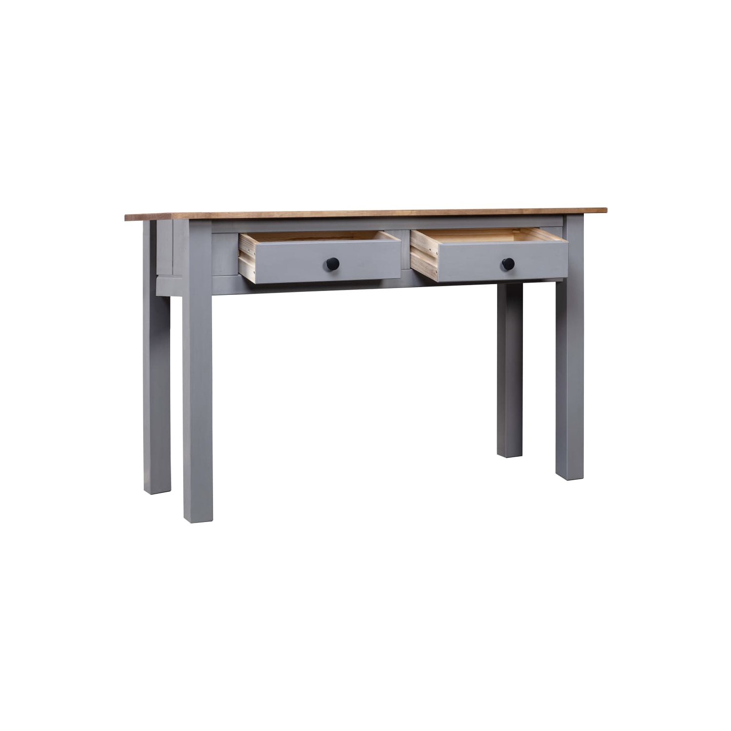 vidaXL Console Table Grey 110x40x72 cm Solid Pine Wood Panama Range