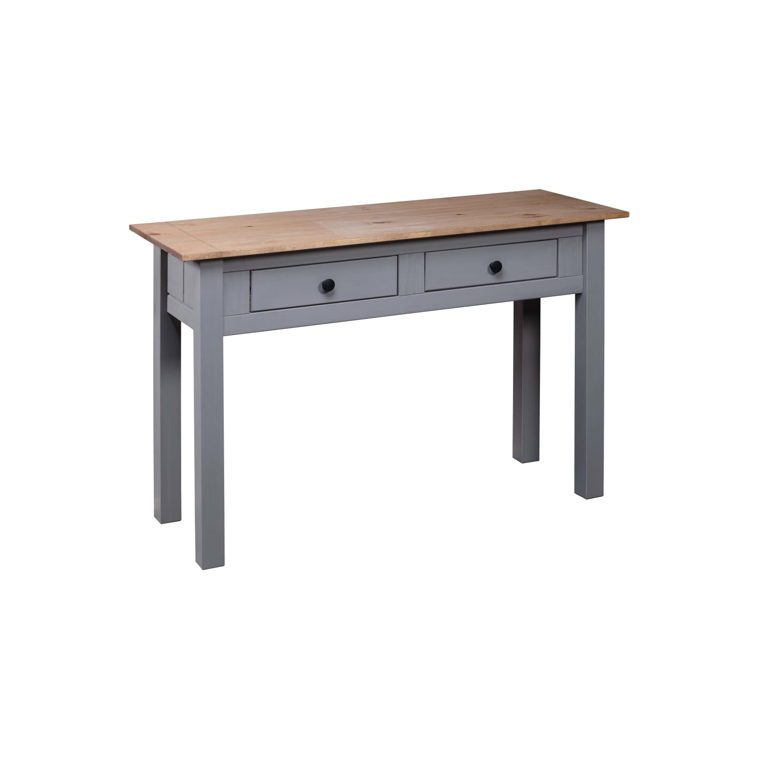 vidaXL Console Table Grey 110x40x72 cm Solid Pine Wood Panama Range