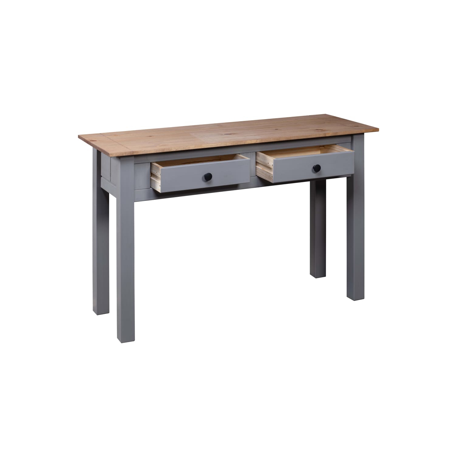 vidaXL Console Table Grey 110x40x72 cm Solid Pine Wood Panama Range
