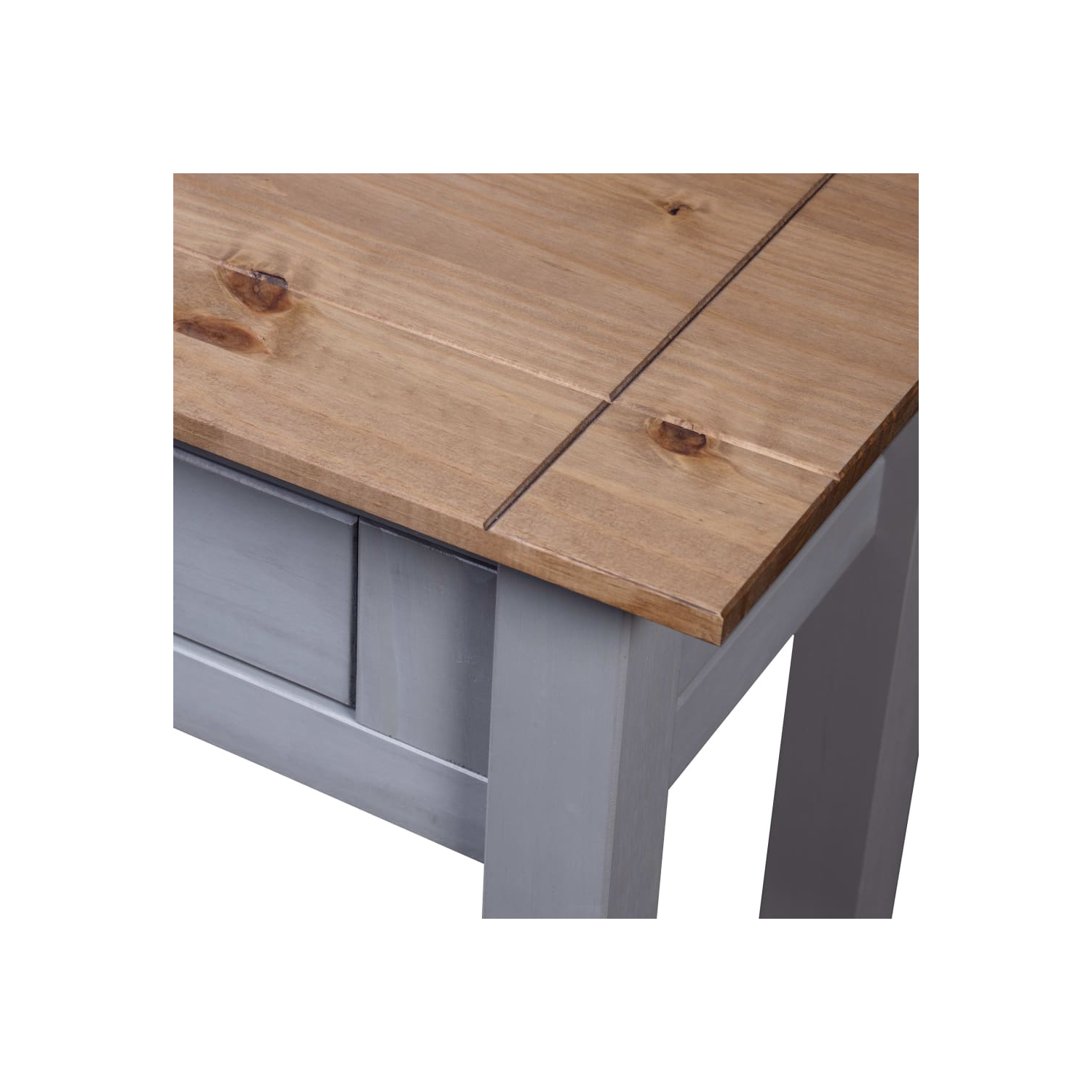 vidaXL Console Table Grey 110x40x72 cm Solid Pine Wood Panama Range