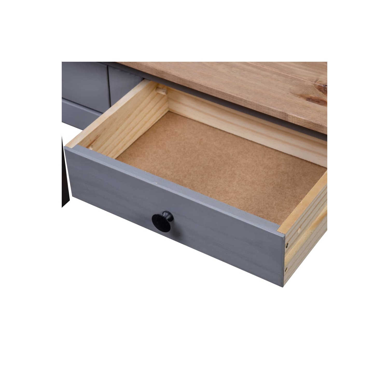 vidaXL Console Table Grey 110x40x72 cm Solid Pine Wood Panama Range