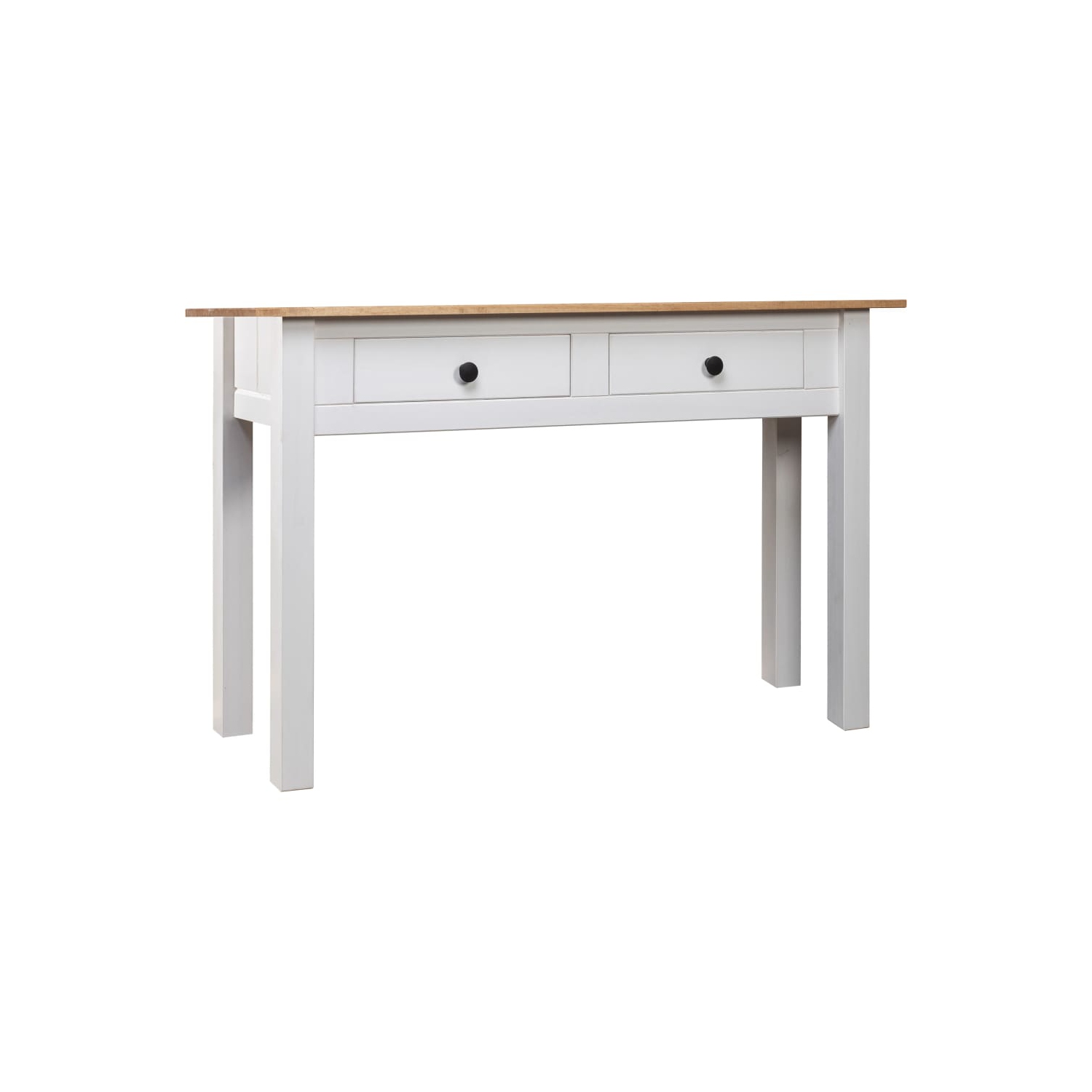 vidaXL Console Table White 110x40x72 cm Solid Pine Wood Panama Range