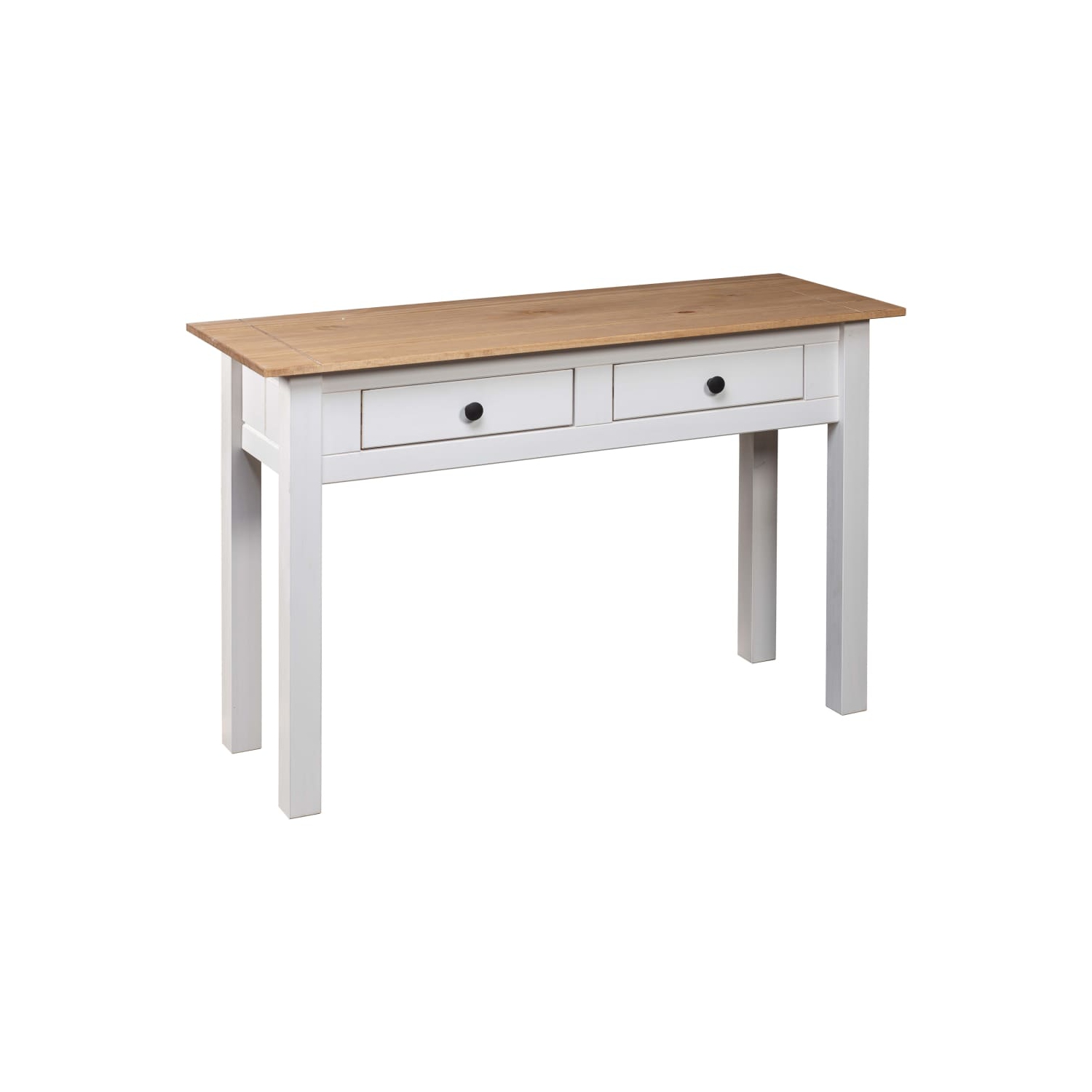 vidaXL Console Table White 110x40x72 cm Solid Pine Wood Panama Range