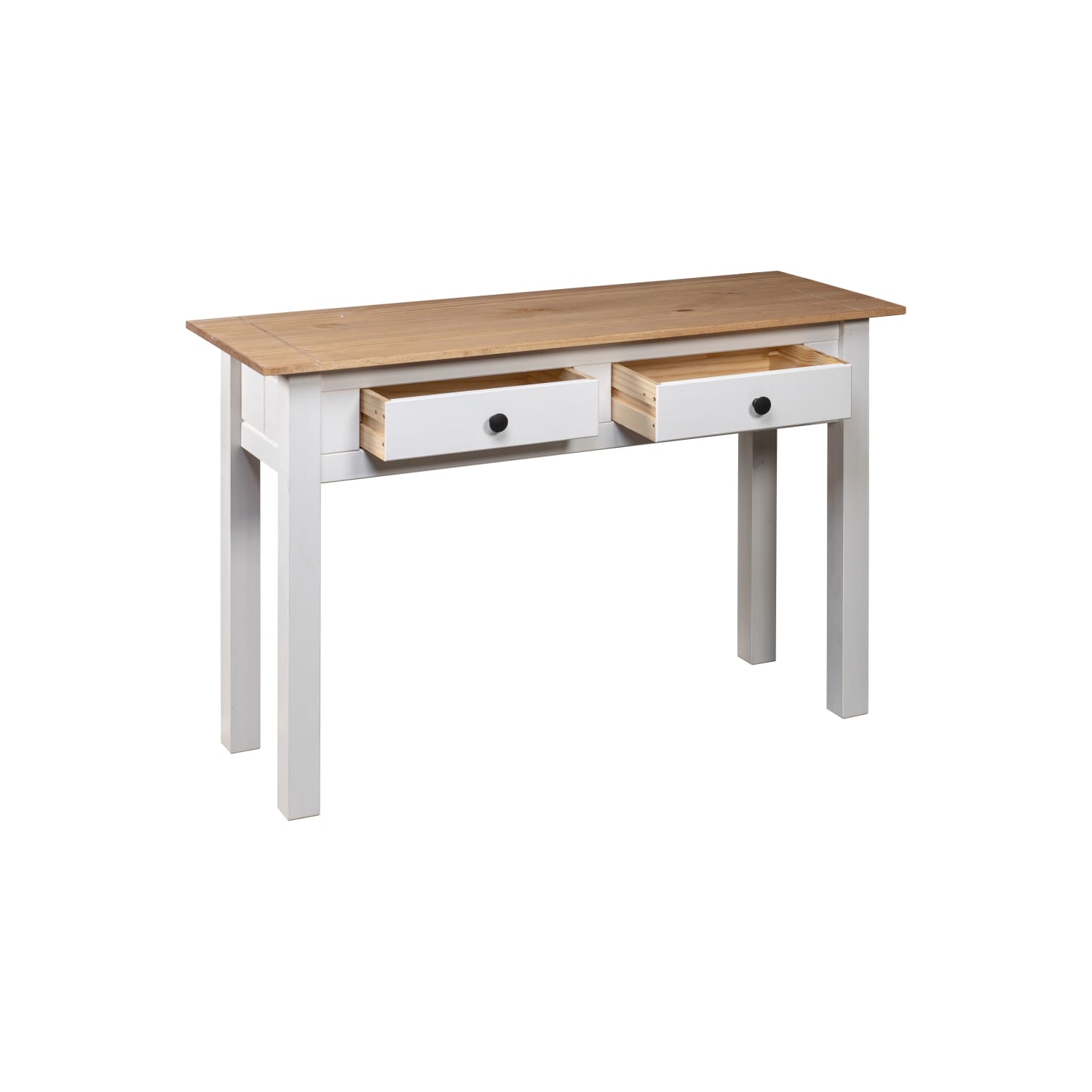 vidaXL Console Table White 110x40x72 cm Solid Pine Wood Panama Range