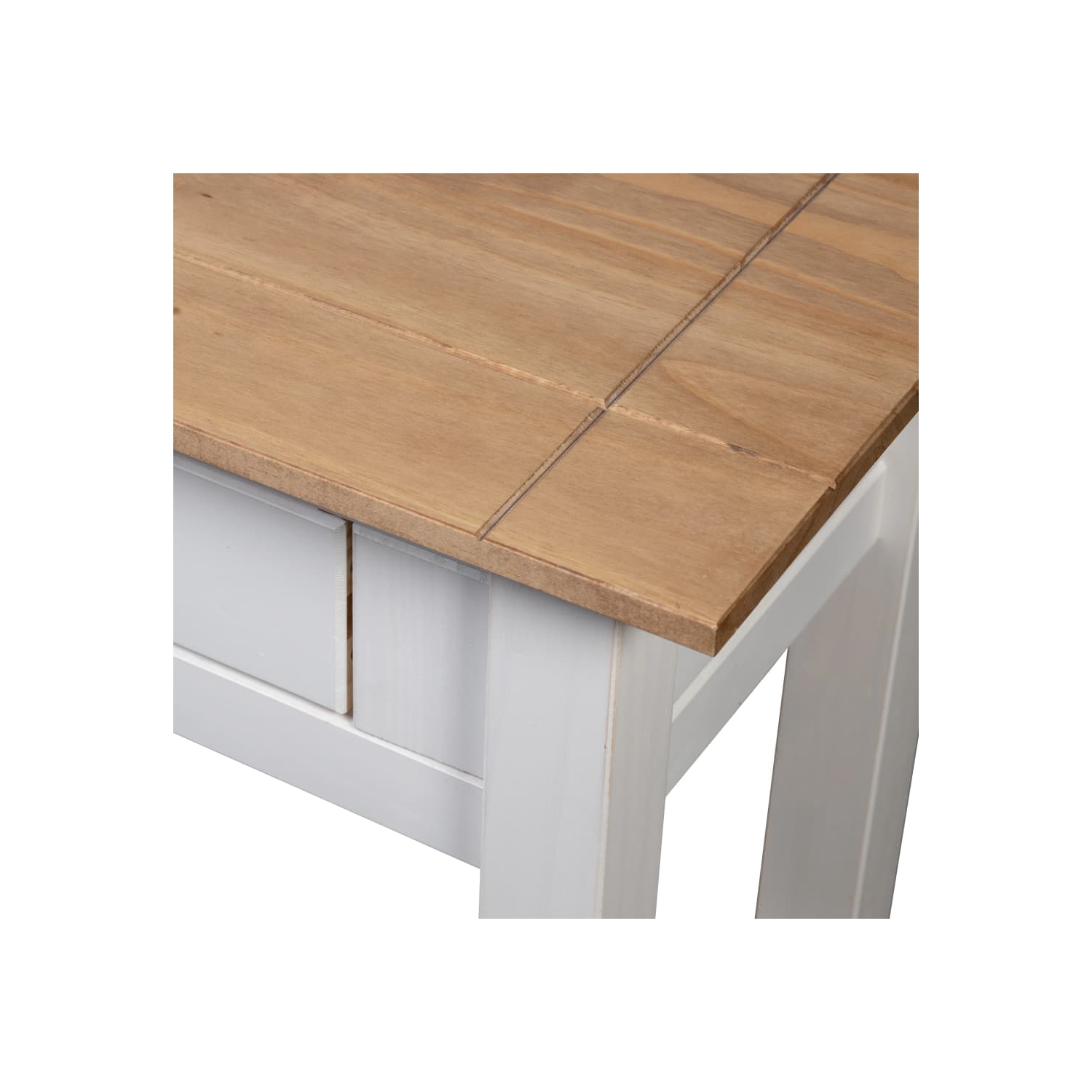 vidaXL Console Table White 110x40x72 cm Solid Pine Wood Panama Range