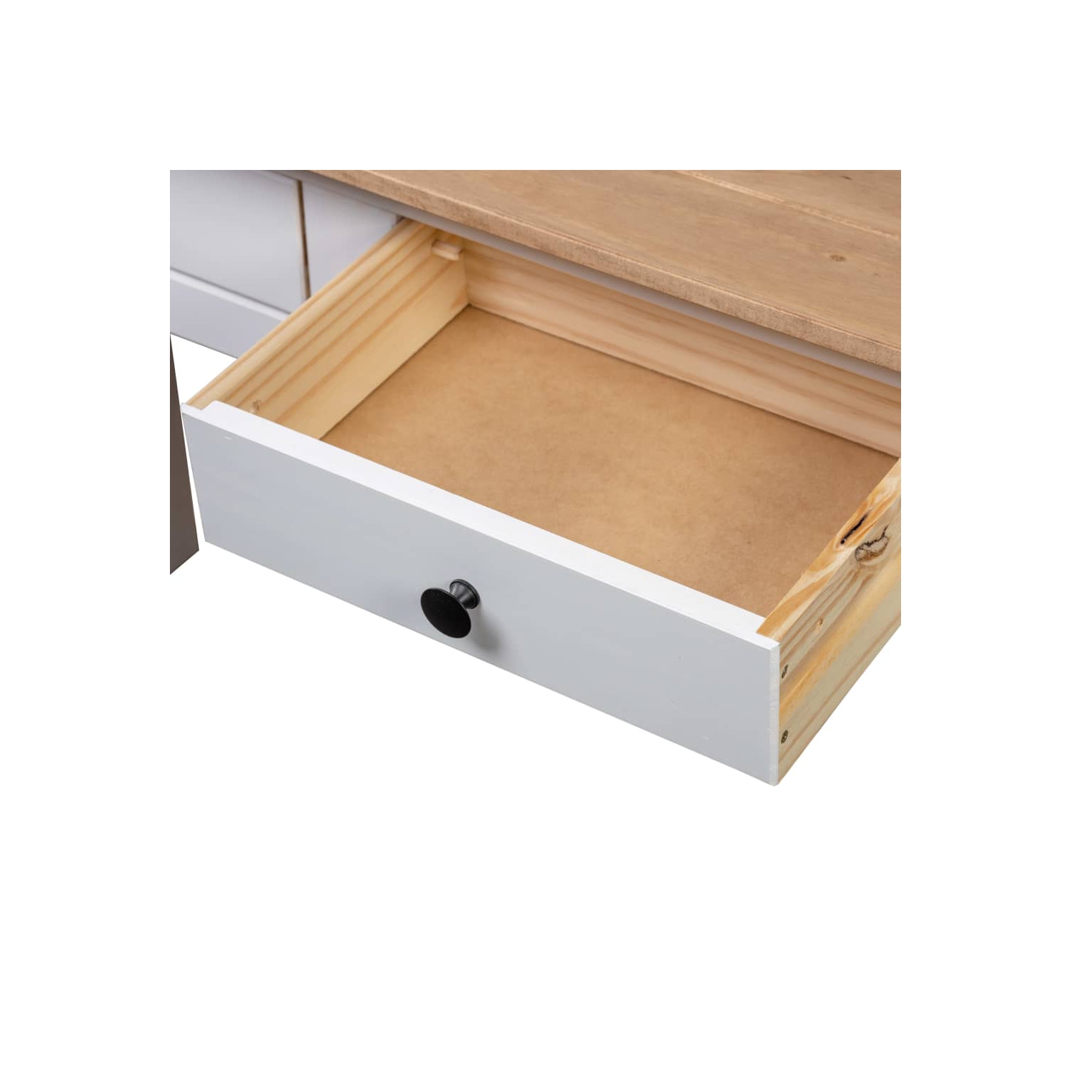 vidaXL Console Table White 110x40x72 cm Solid Pine Wood Panama Range