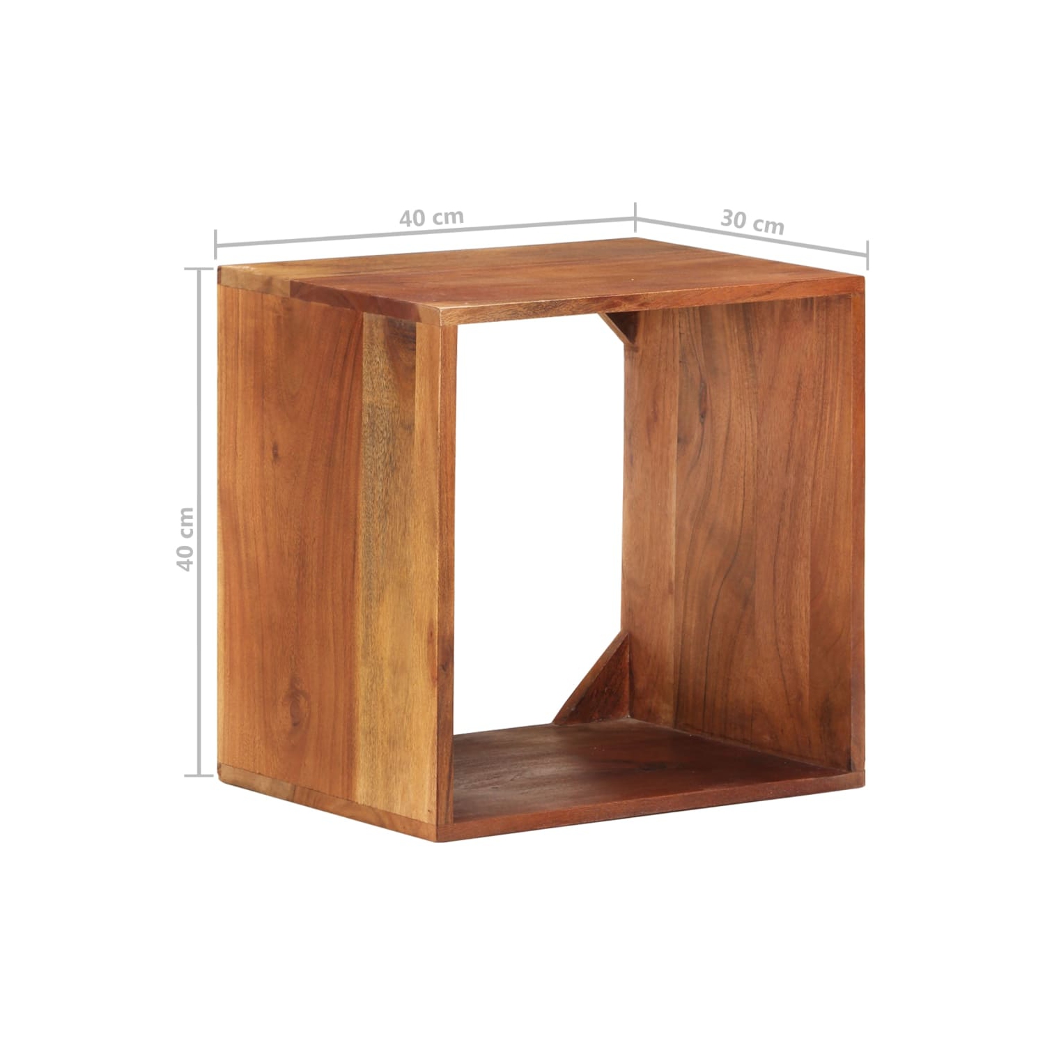 Tablette murale VIdaXL 40 x 30 x 30 po en bois d'acacia massif 40&nbsp;cm