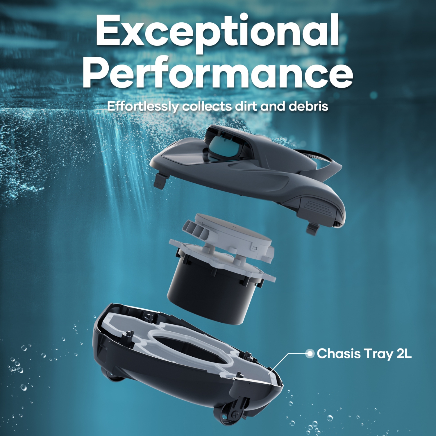 Aiper SG 800B - Nettoyeur de piscine robot sans fil pour piscines hors-sol plates jusqu’à 860 pi², aspirateur de piscine automatique