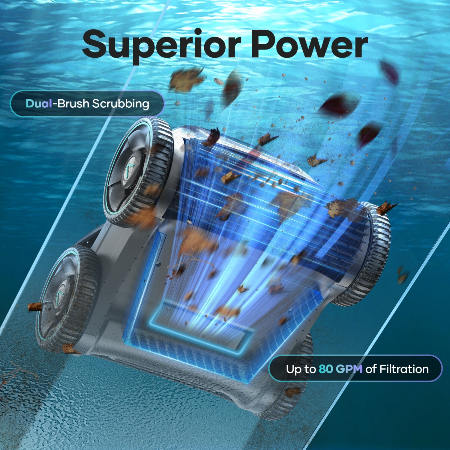 Aiper SG Pro - Cordless Robotic Pool Cleaner for In-ground Pools up to 1600sq.ft, Automatic Pool Vacuum