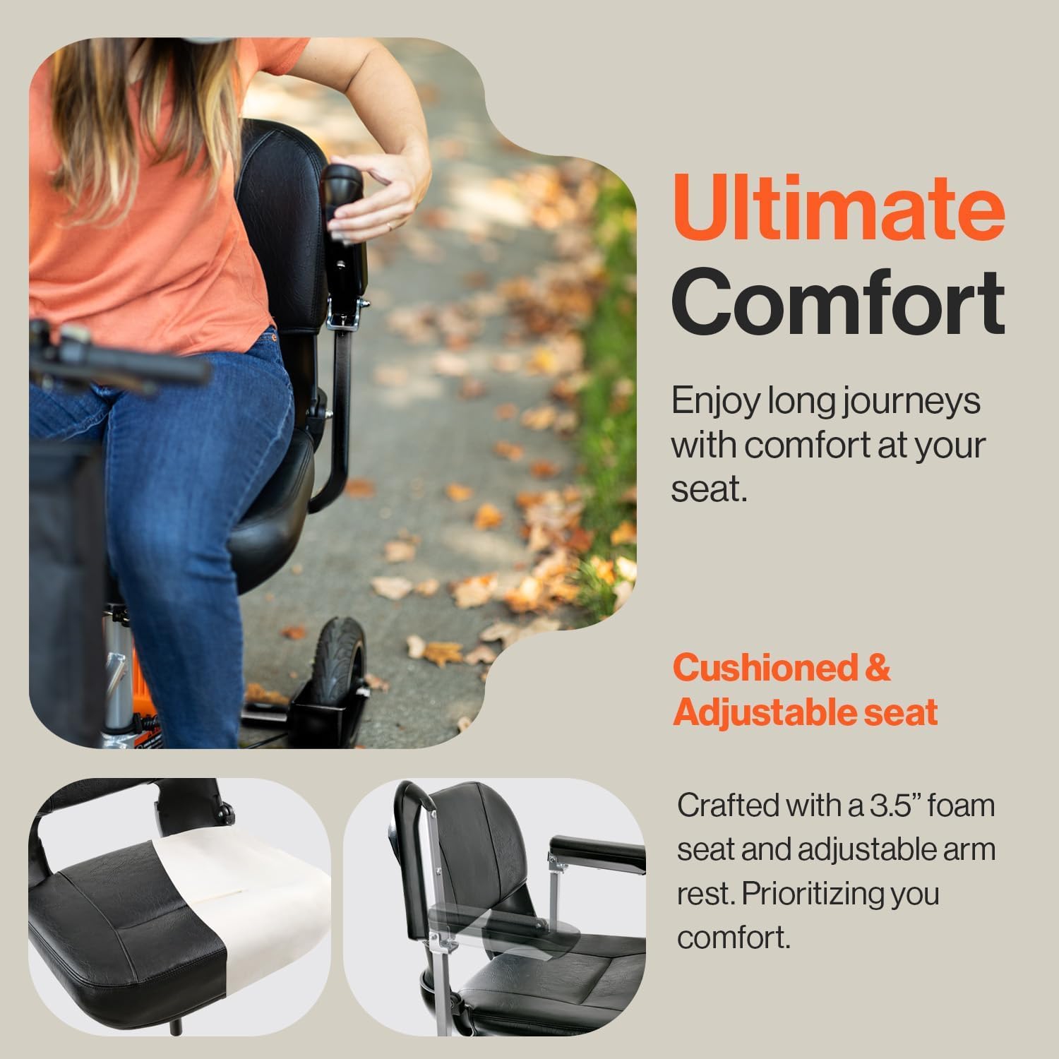 SuperHandy Folding Mobility Scooter Plus - Electric Powered, Airline Friendly, Long Range Travel with 2 Detachable 48V Lithium-Ion Batteries and