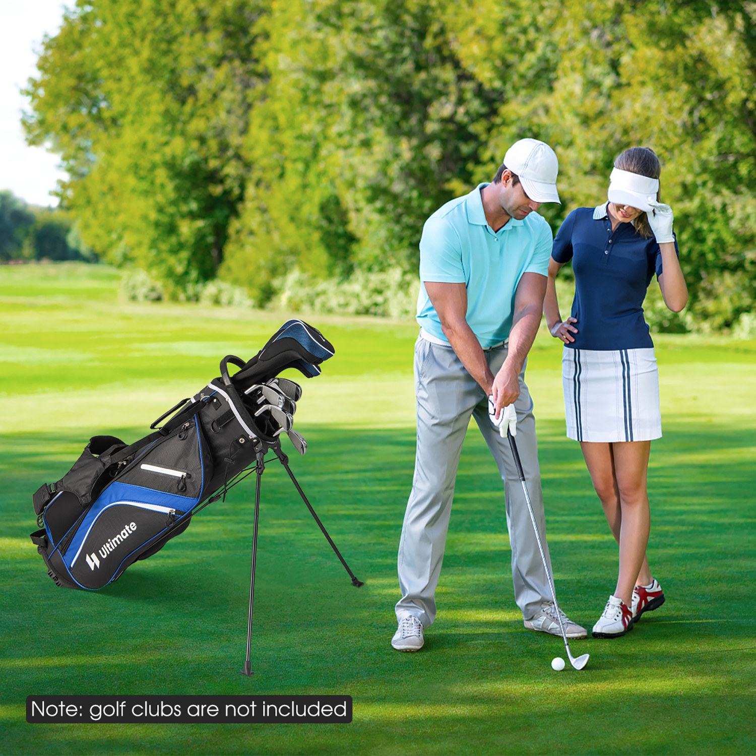 Gymax Golf Stand Bag Golf Club Bag w/ 14 Way Top Dividers & 6 Pockets & Carrying Handles