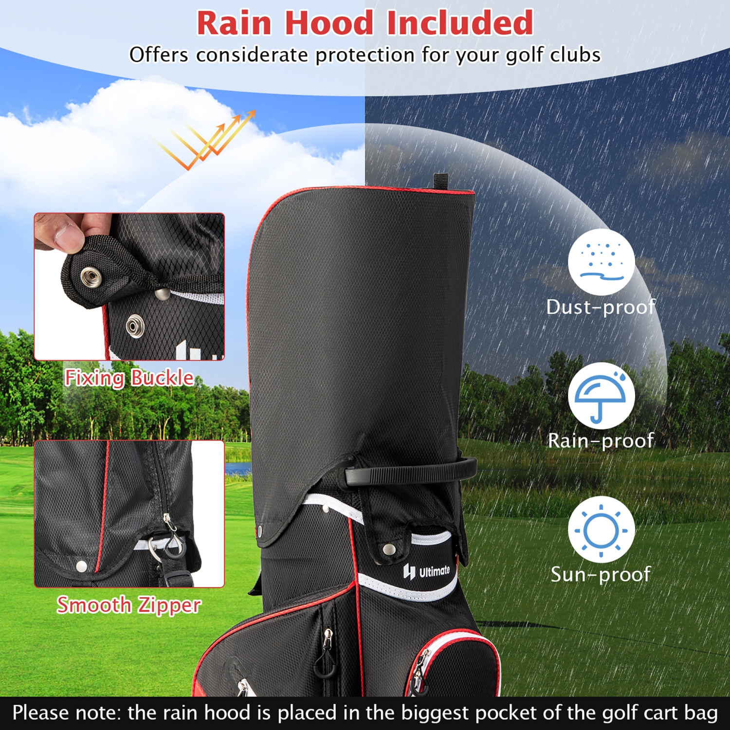 Gymax Golf Cart Bag Lightweight Golf Club Bag w/ 14 Way Dividers Top & Carry Handles