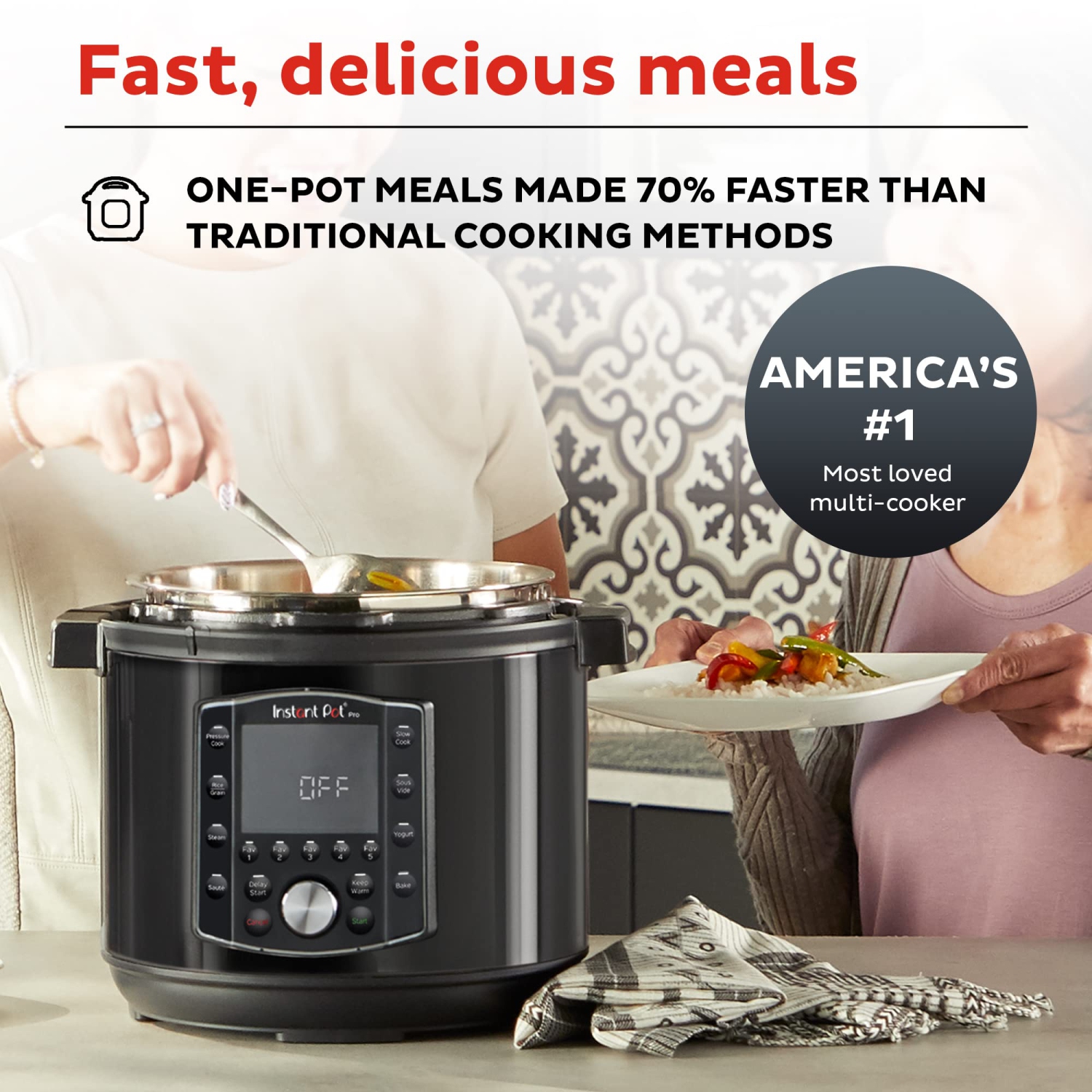Instant Pot Pro 10-in-1 Pressure Cooker, Slow Cooker, Rice/Grain Cooker, Steamer, Saut, Sterilizer, and Warmer, Includes App With Over 800 Recipes,