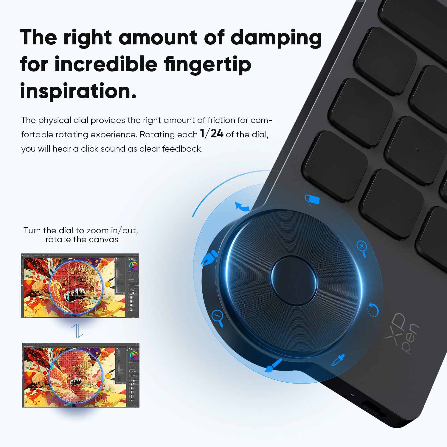 Mini clavier XPPen Télécommande de raccourcis sans fil ACK05-Noir classique