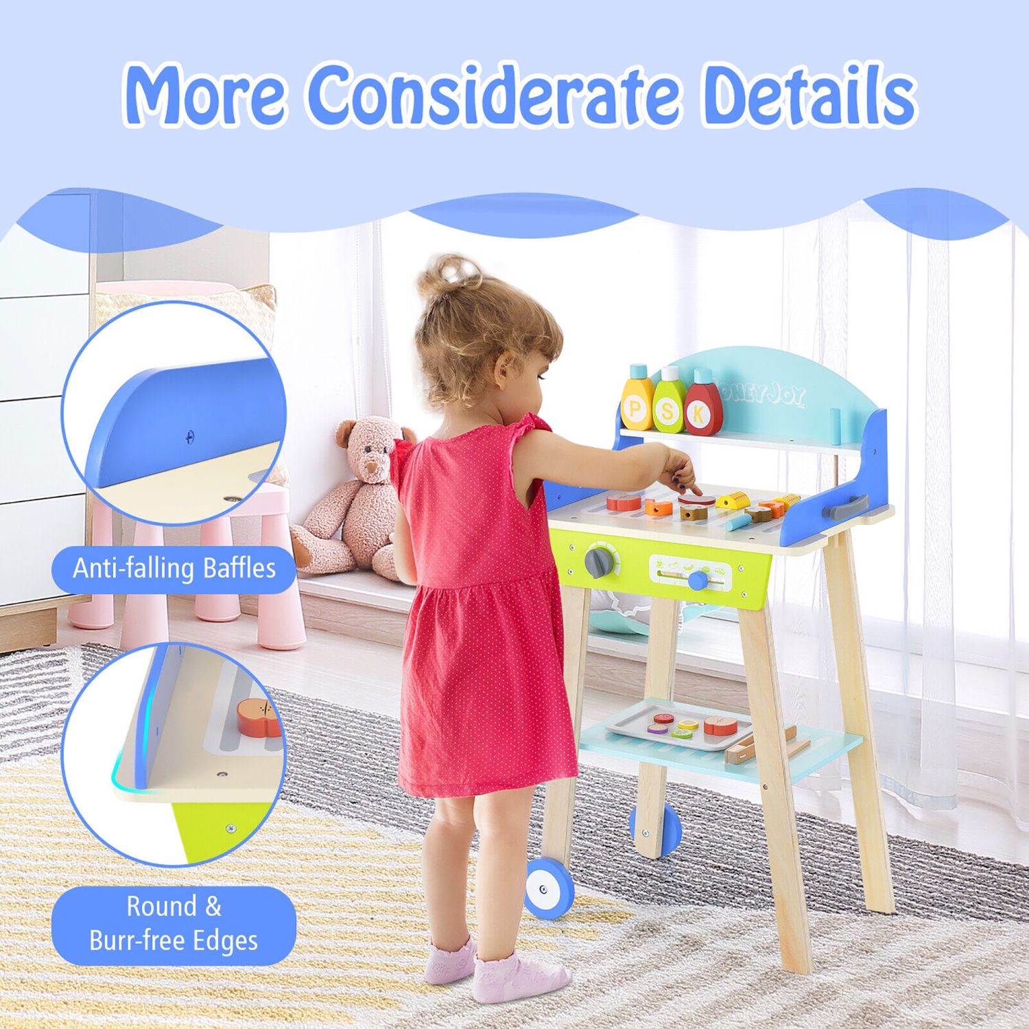 Gymax Kid's Pretend Barbecue Grill Play Set Toy BBQ Cooking Playset with Accessories