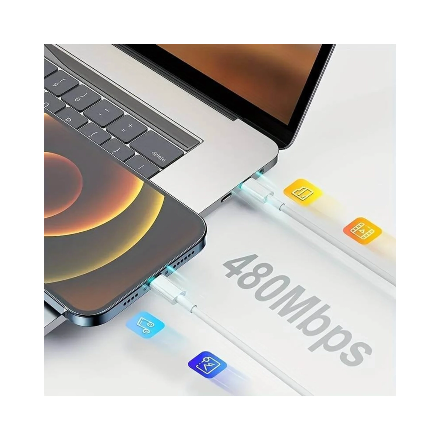 iPhone Fast Charger 20W | Wall Block Type C Adapter Cube Compatible with Apple iPhone 14, 13, 12, 11 Pro Max, XR, XS, iPad cable cord