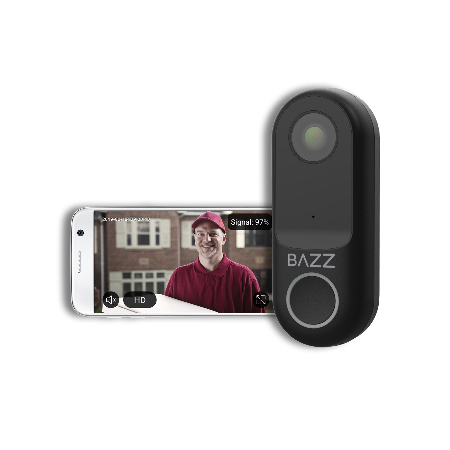 Bazz Smart Home Smart WiFi Video Doorbell with HD 1080p Camera, WFDBELL1