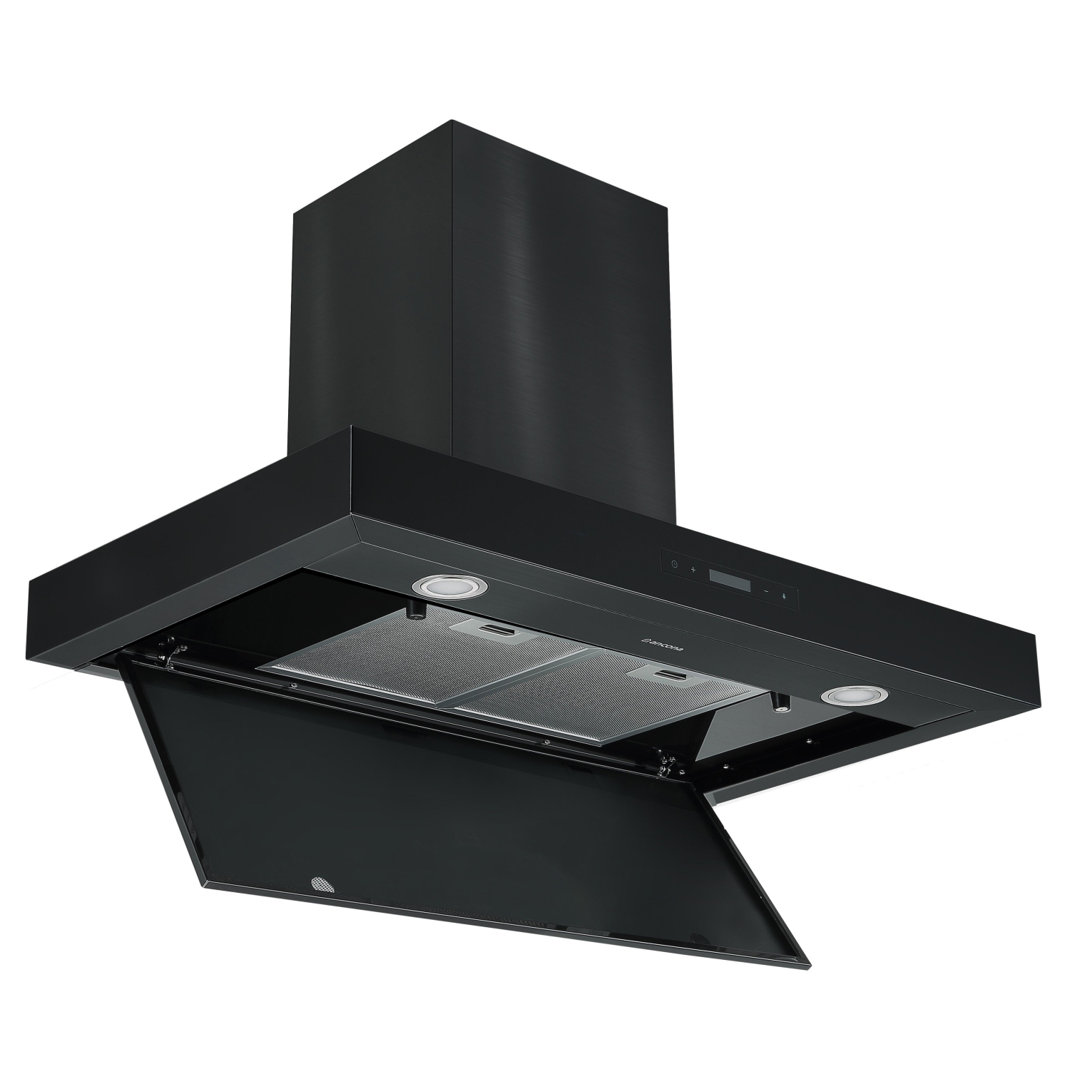 Ancona 36" Convertible Wall Mount Rectangular Style Range Hood in Black Stainless Steel