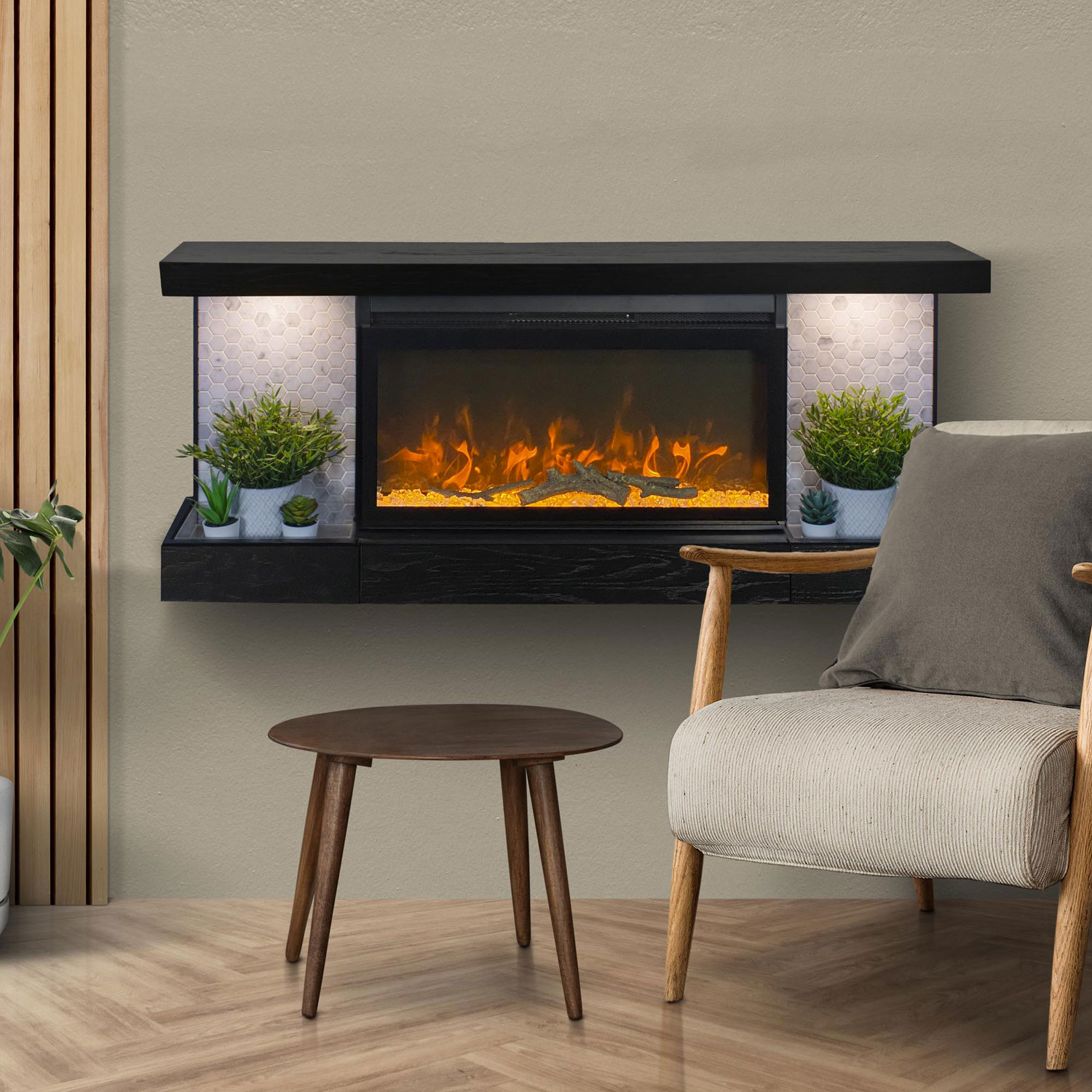 ActiveFlame Home Decor Series 48" Electric Fireplace - Black