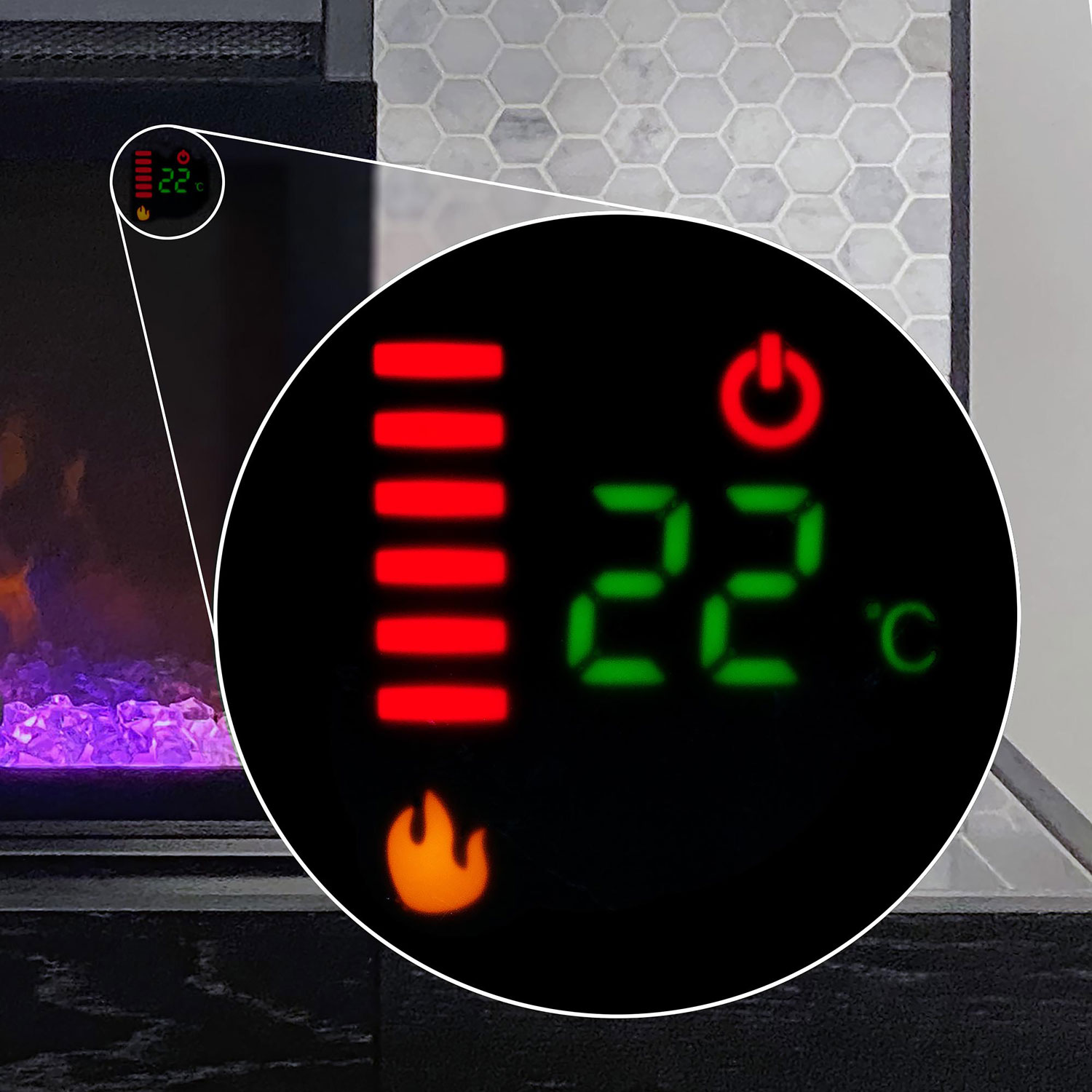 ActiveFlame Home Decor Series 48" Electric Fireplace - Black