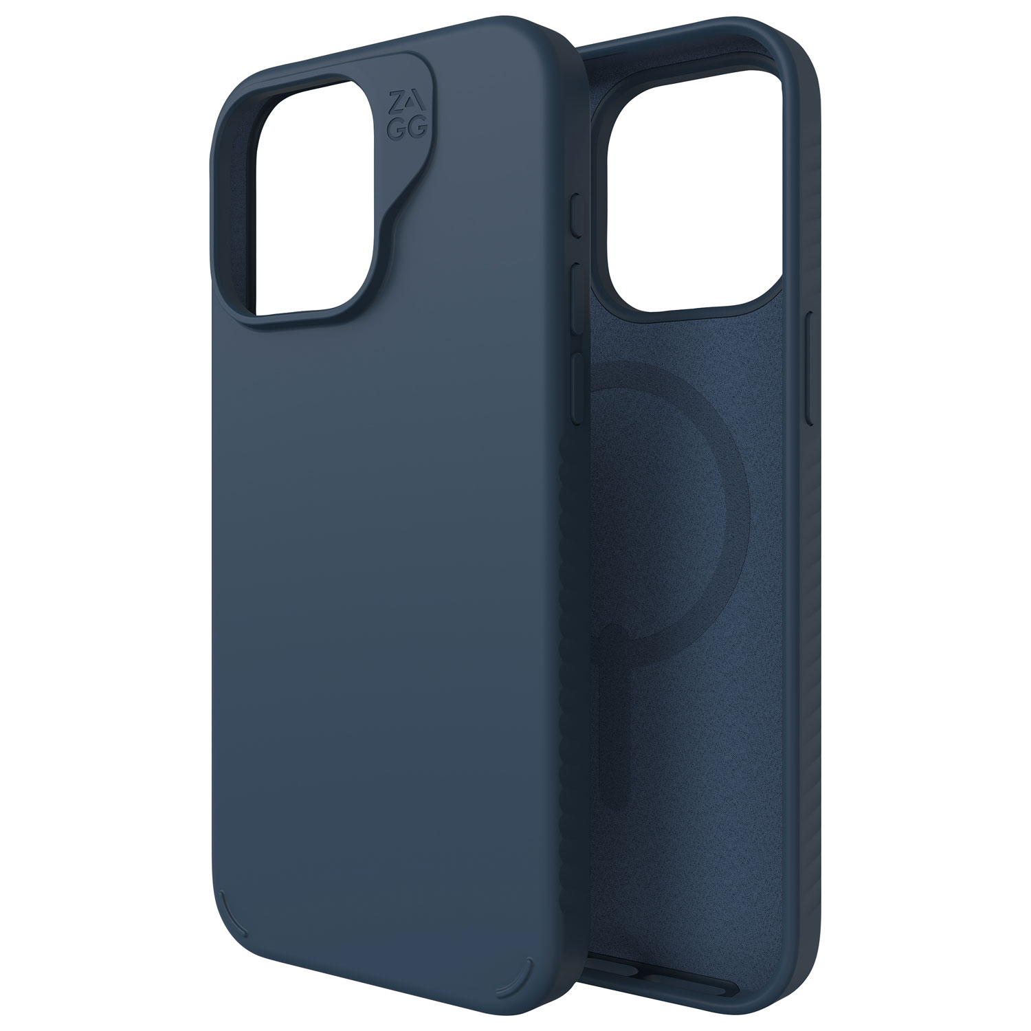 Étui rigide ajusté Manhattan Snap de ZAGG avec MagSafe pour iPhone 15 Pro Max - Bleu marine