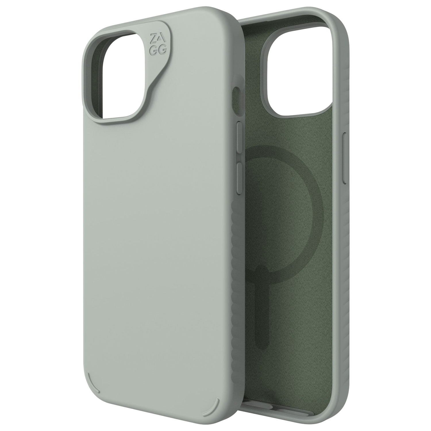 Étui rigide ajusté Manhattan Snap de ZAGG avec MagSafe pour iPhone 15 - Sauge