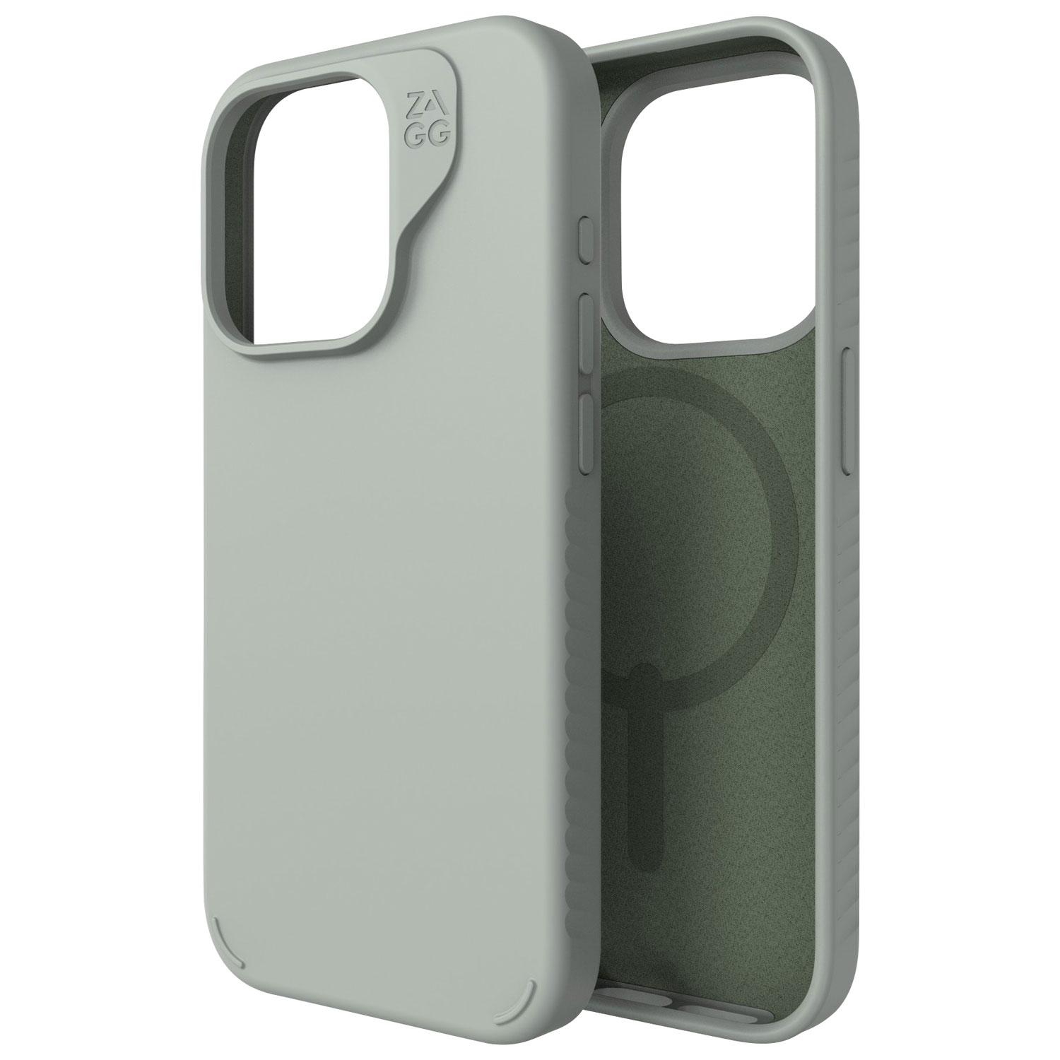 Étui rigide ajusté Manhattan Snap de ZAGG avec MagSafe pour iPhone 15 Pro - Sauge