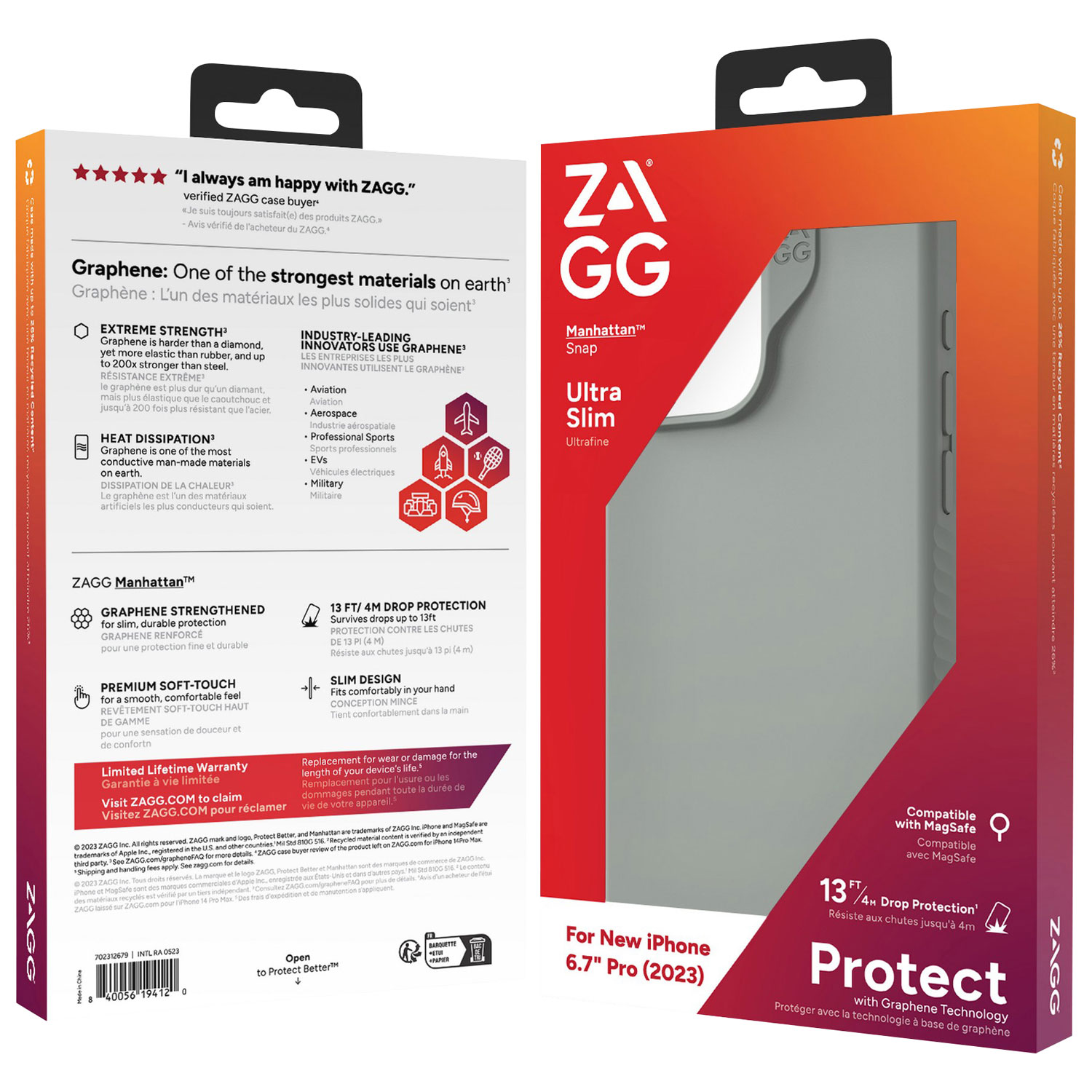 ZAGG Manhattan Snap Fitted Hard Shell Case with MagSafe for iPhone 15 Pro Max - Sage