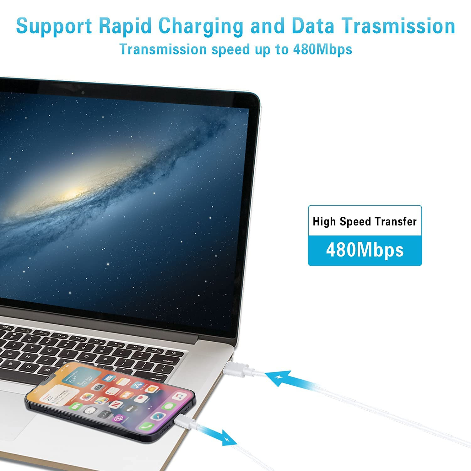 Chargeur rapide pour iPhone 20&nbsp;W | Adaptateur mural de type C Cube compatible avec les iPhone 14, 13, 12, 11 Pro Max, XR d'Apple XS, câble de