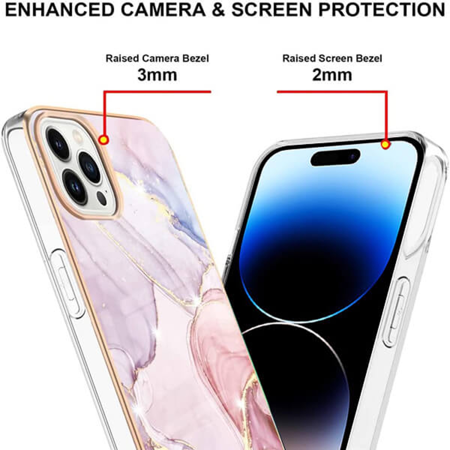 SuperShield Fitted Hard Shell Case for iPhone 14 Pro Cover - Rose Gold