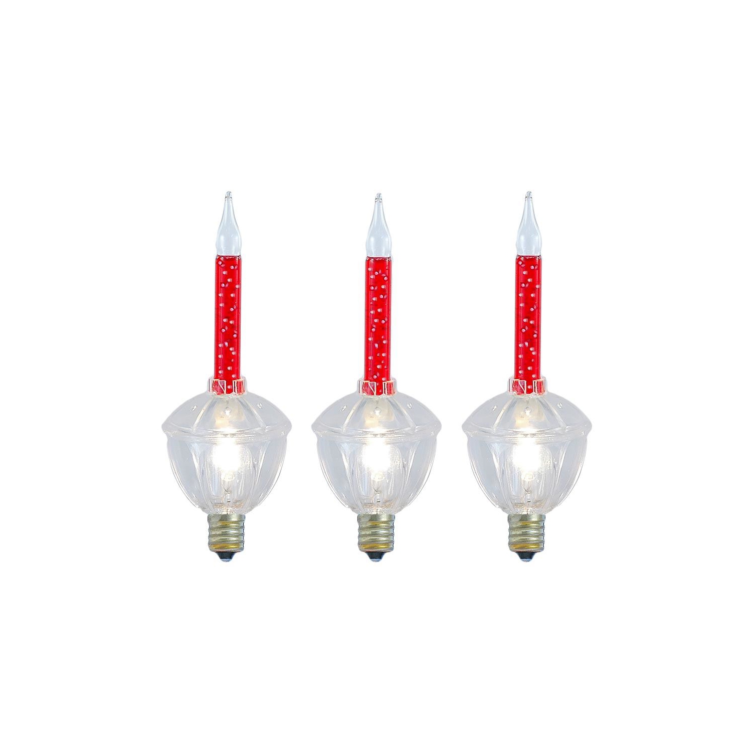 Novelty Lights 7 Light Traditional Christmas Bubble Light Set, Clear with Silver Glitter, 7 Feet