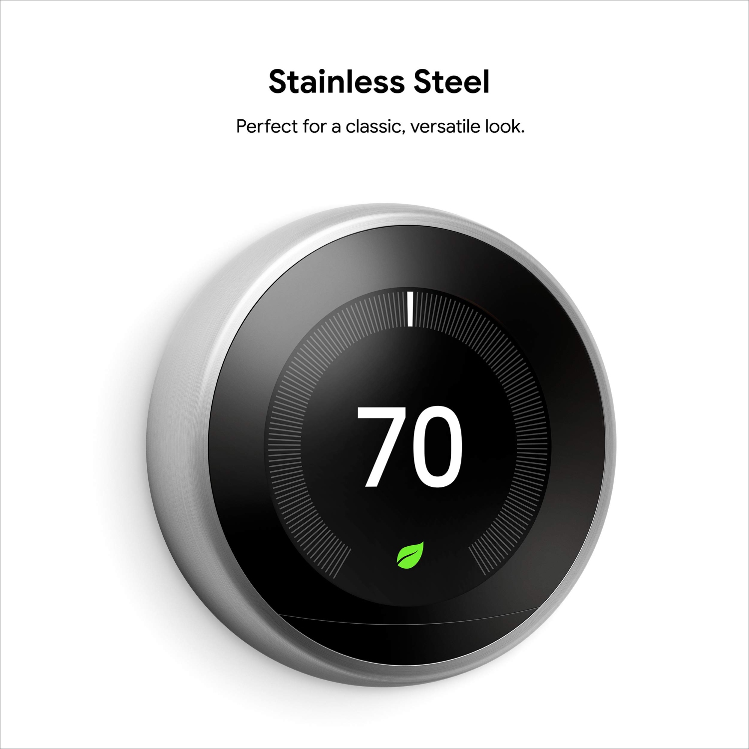 Google Nest Learning Thermostat - Programmable Smart Thermostat for Home - 3rd Generation Nest Thermostat - Compatible with Alexa - Stainless Steel