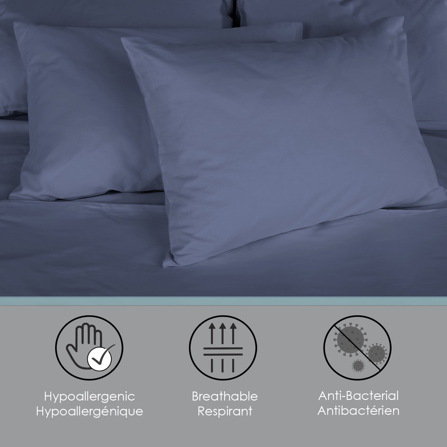 Cotton House - Bamboo Sheet Set, Hypoallergenic, King Size, Blue