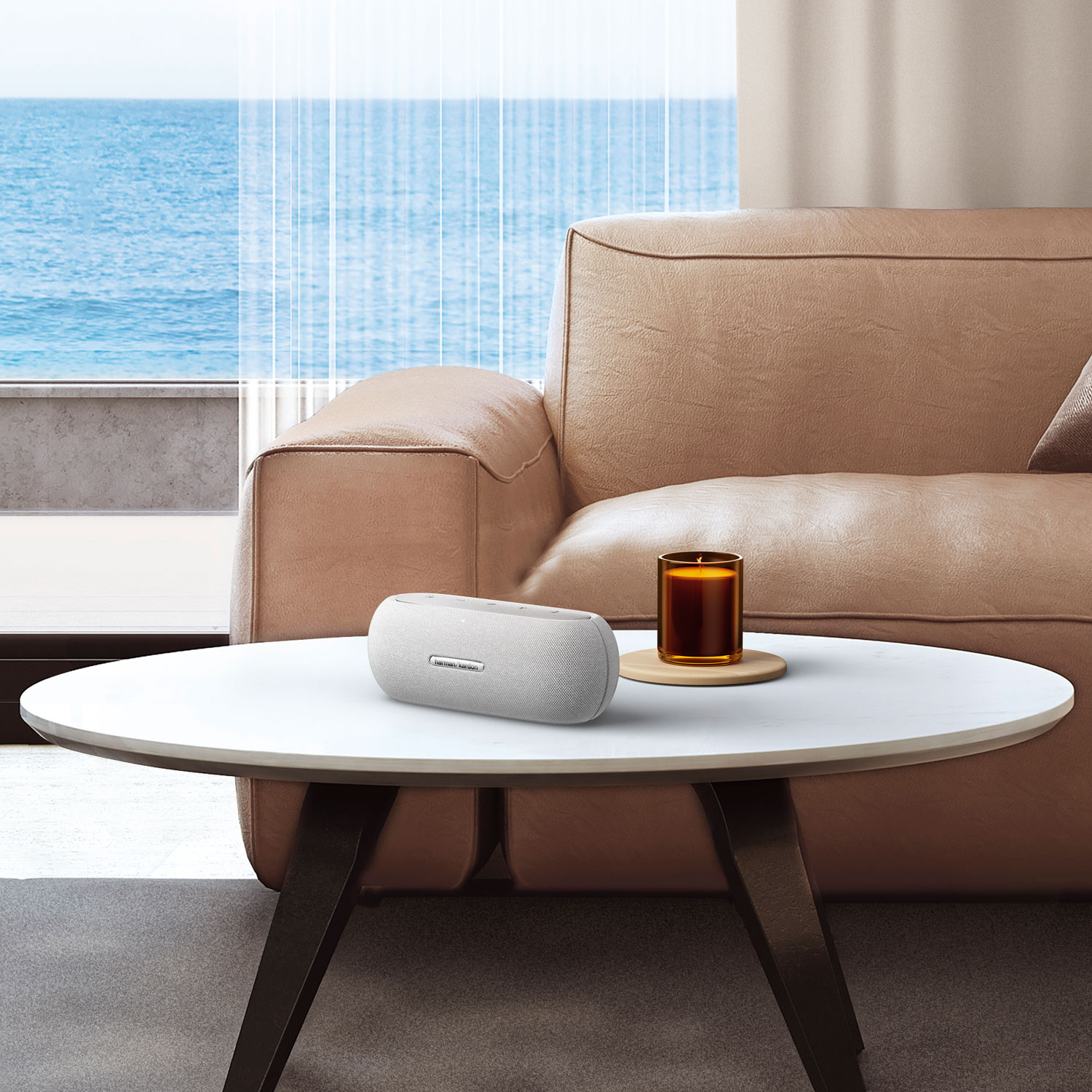 Haut-parleur sans fil Bluetooth résistant aux éclaboussures Luna de Harman Kardon - Gris