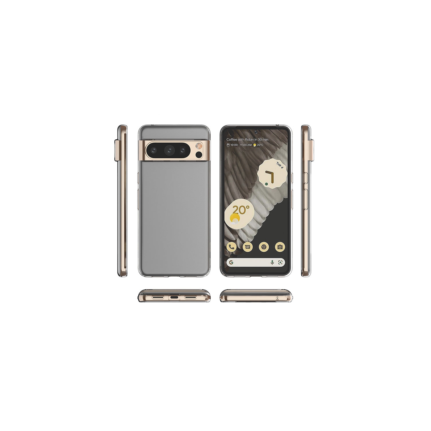 Étui transparent de PANDACO pour Pixel 8 Pro de Google